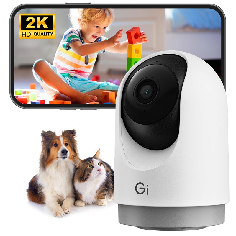 GEARit Indoor Cameras for Home Security - Camera with Pan/Tilt & Clear 2K HD Video - 33 ft Night Vision, 2 Way Audio, Motion Detector & Tracker Indoor Pet Camera for Dog, Cat - Easy to Set Wifi Camera - Image 1